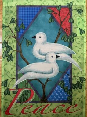 Garden Flag, Peace Garden Flag with White Doves, Outdoor Garden Flag, Flag
